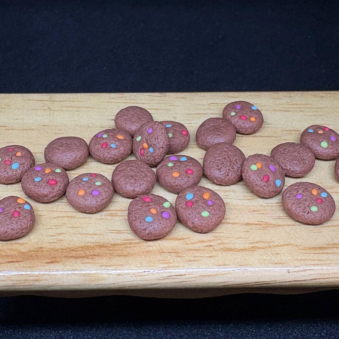 8 Pcs.miniature Chocolate Cookies,miniature Bakery,miniature Food,dolls ...