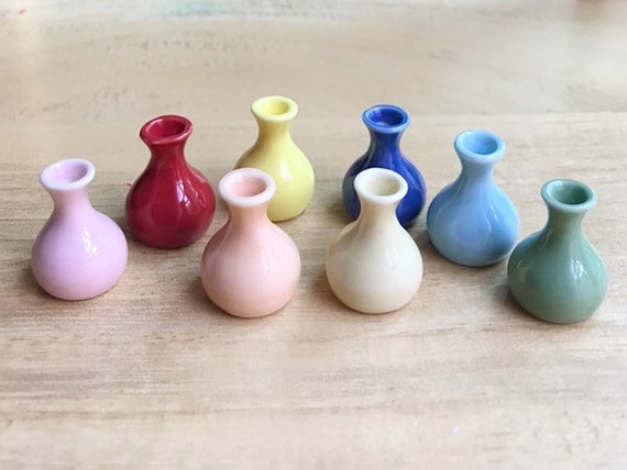 ミニチュア 陶器 花瓶 ミニチュア花瓶、ミニチュア陶器花瓶、ドールハウスの装飾、人形と