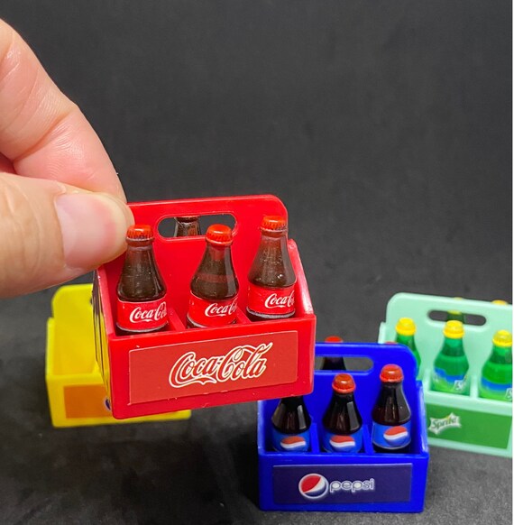 Miniature Coca Cola 6 Bottle With Tray,miniature Coke, Dolls and