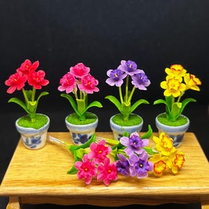 Miniature Flower,Miniature Flower Pot,Miniature Vase,Dollhouse Flower,Miniature Garden,Dollhouse Flower Pot,Dollhouse,Clay Flower