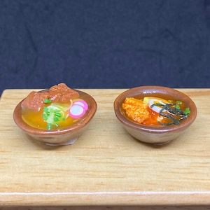 2Pcs.Sets Miniature Japanese Noodle,Miniature Japanese food,Miniature Noodle,Miniature Hot Soup,Miniatures Japanese Food Set