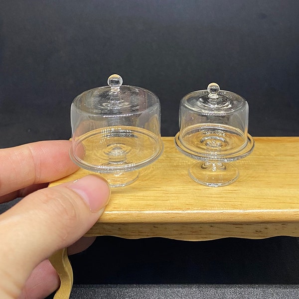Miniature Glass Tray and Cover,Miniature Real Glass Cover,Miniature Tray,Miniature stand and cover,Mini Tray,Miniature Glass