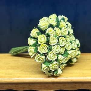 7 mm.Miniatur Maulbeerpapier Blume,Miniatur Papierblume,Mini Rose Blume,Puppenhaus Papierblume,Miniatur Rose,Maulbeerpapier Blume