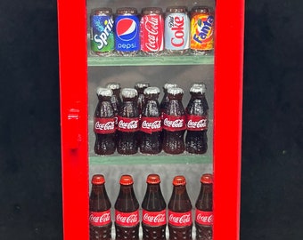 Miniature Coca Cola Wooden Cabinet,Miniature showcase,Miniature display,Wooden Cabinet,Miniature Coke,Miniatures, Cola