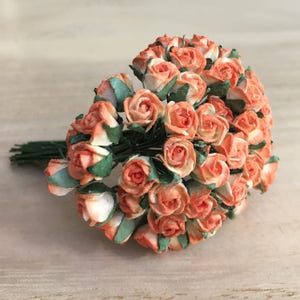 7mm.50pcs. Miniature Mulberry Paper Flower,Miniature Paper Flower,Mini Rose Flower,Dollhouse Paper Flower,Miniature Rose,Mulberry Paper