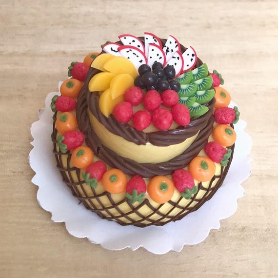 Miniature Chocolate Fruit Cake 2 Tiersminiature Etsy Miniature Chocolate Fruit Cake 2 Tiersminiature Etsy
