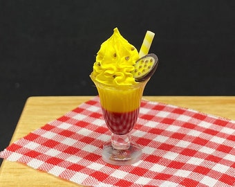 Miniature Fruit Ice cream,Miniature Ice Cream,Miniature Ice Cream Cup, Dollhouse Ice cream
