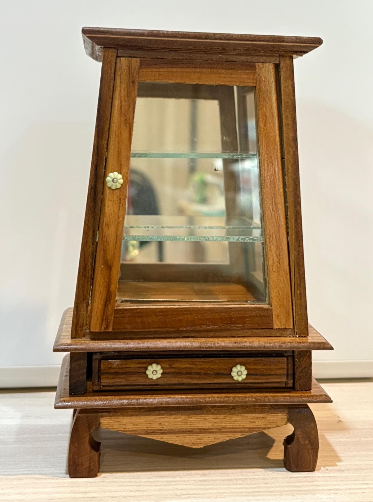 Vitrine miniature,Vitrine miniature en bois vide,Présentoir miniature,Meuble en bois,Meubles de maison de poupée,Placard miniature,Meuble