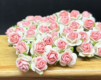 50 pcs.10mm.Miniature Mulberry Paper Flower,Miniature Paper Flower,Mini Rose Flower,Dollhouse Paper Flower,Miniature Rose,DIY flower