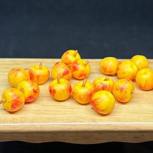 8 piezas. Manzana en miniatura, muñecas y miniaturas, casa de muñecas, fruta en miniatura, dulces en miniatura, comida en miniatura, miniatura hecha a mano