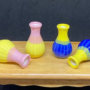 2 pcs.Miniature Vase,Miniature Ceramic Vase,Doll&#39;s House Decoration,Miniature Flower Vase,Miniature Accessories,Miniature Flower pot