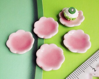 5 Pcs.Miniatue plate,mini ceramic plate,miniature food plate,cake plate,small plate,dollhouse plate,dollhouse miniarue plate
