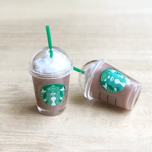 2 pcs.Ice Chocolate Miniature,Miniature Ice Chocolate,Miniature Cocoa,Dollhouse Ice coffee, DK001