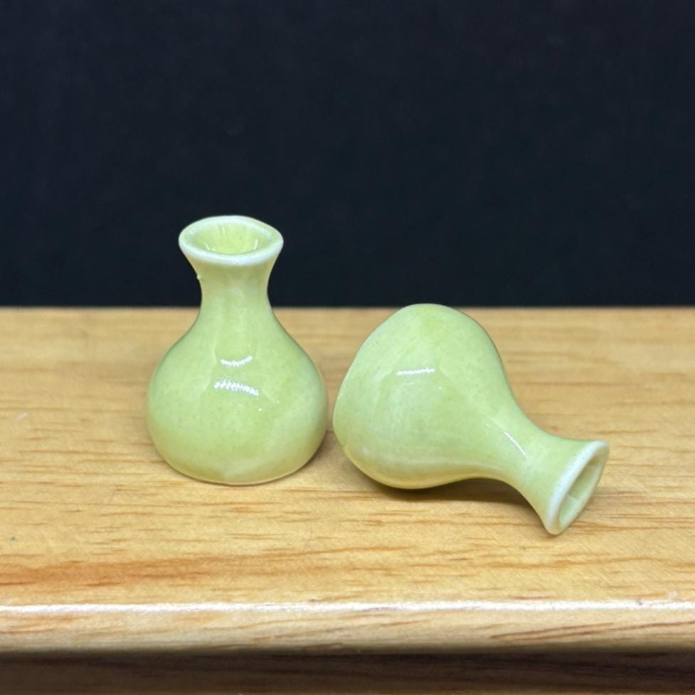 ミニチュア花瓶、ミニチュア陶器花瓶、ドールハウスの装飾、人形と