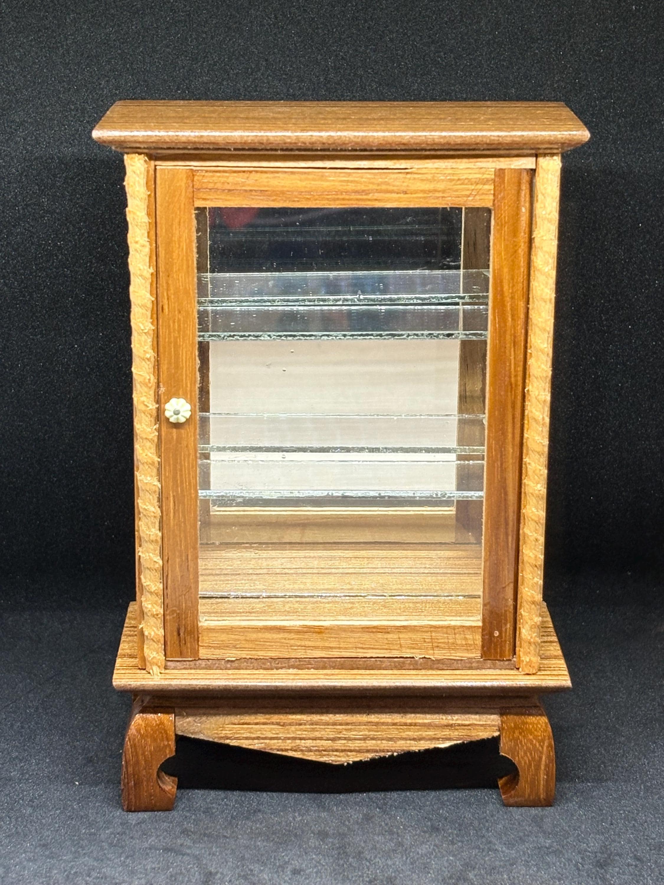 Vitrine miniature,Vitrine miniature en bois vide,Présentoir miniature,Meuble en bois,Meubles de maison de poupée,Placard miniature,Meuble