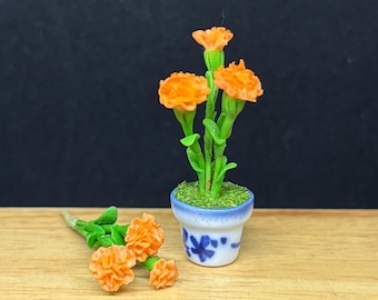 Miniature Carnation Flower,Miniature DIY Flower,Dollhouse Carnation,Miniature Garden,Dollhouse Flower Clay,Flower,Mini Carnation
