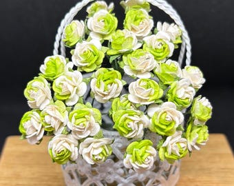 50 pcs.10mm.Miniature Mulberry Paper Flower,Miniature Paper Flower,Mini Rose Flower,Dollhouse Paper Flower,Miniature Rose,DIY flower
