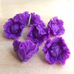 2/5/10Pcs. Miniature Purple Cabbage, Miniature Vegetable,Dollhouse Vegetable, Dollhouse Cabbage, Purple Cabbage,VG018