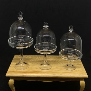 Miniature Glass Tray and Cover,Miniature Real Glass Cover,Miniature Tray,Miniature stand and cover,Mini Tray,Miniature Glass