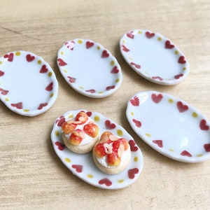 5Miniature Ceramic Plate,Miniature Food Plate,Dollhouse Plate,Miniature tray,Ceramic Plate,Miniature food accessories,Miniature DIY