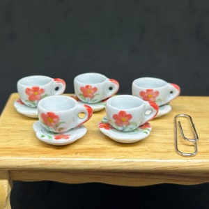 5 Miniature Empty Coffee Cup Set Miniature,Dollhouse Coffee Cup,Miniature Coffee,Dollhouse Coffee,Mini Coffee Cup,Dollhouse DIY