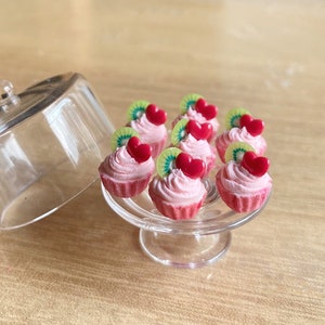 8 pcs.Miniature Fruit Cupcake,Miniature Cake,Miniature Bakery,Miniature Fruit Cake ,Dollhouse cake