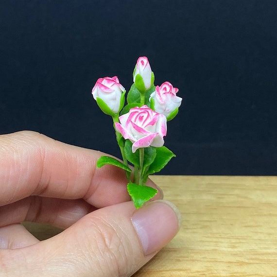 Fleur miniature rose blanche miniature fleur de dollhouse - Etsy France