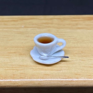 2 or 5 Sets Miniature Coffee Cup, Miniature Ceramic Coffee Cup with Spoon, Miniature  Coffee,Dollhouse Sweet,Miniature Coffee Set