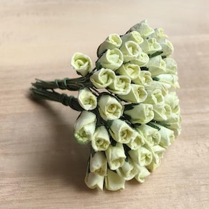 50stk.5 mm.Mini Maulbeerpapier Rose,Miniatur Papier Rose,Puppenhaus Papierblume,Miniatur Rose,Maulbeerpapier,DIY Handwerk