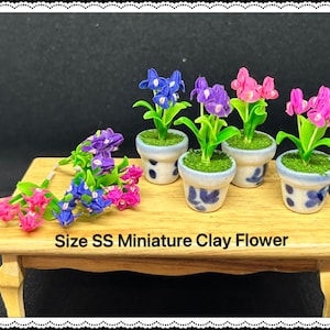 Size SS Miniature Flower,Miniature Flower Pot,Miniature Vase,Dollhouse Flower,Miniature Garden,Dollhouse Flower Pot,Dollhouse,Miniatures