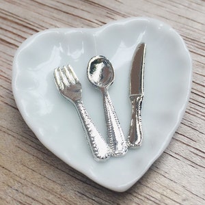 Miniature Fork,Miniature Spoon,Miniature Knife,Fork Spoon Knife Set,Dollhouse Fork,Dollhouse Spoon,Dollhouse Knife Dollhouse Accessories