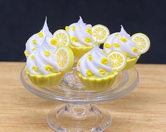 7 pcs.Miniature Lemon Cupcake,Miniature Cake,Miniature Lemon,miniature sweet,miniature bakery,Miniature Strawberry,Miniature Cakes