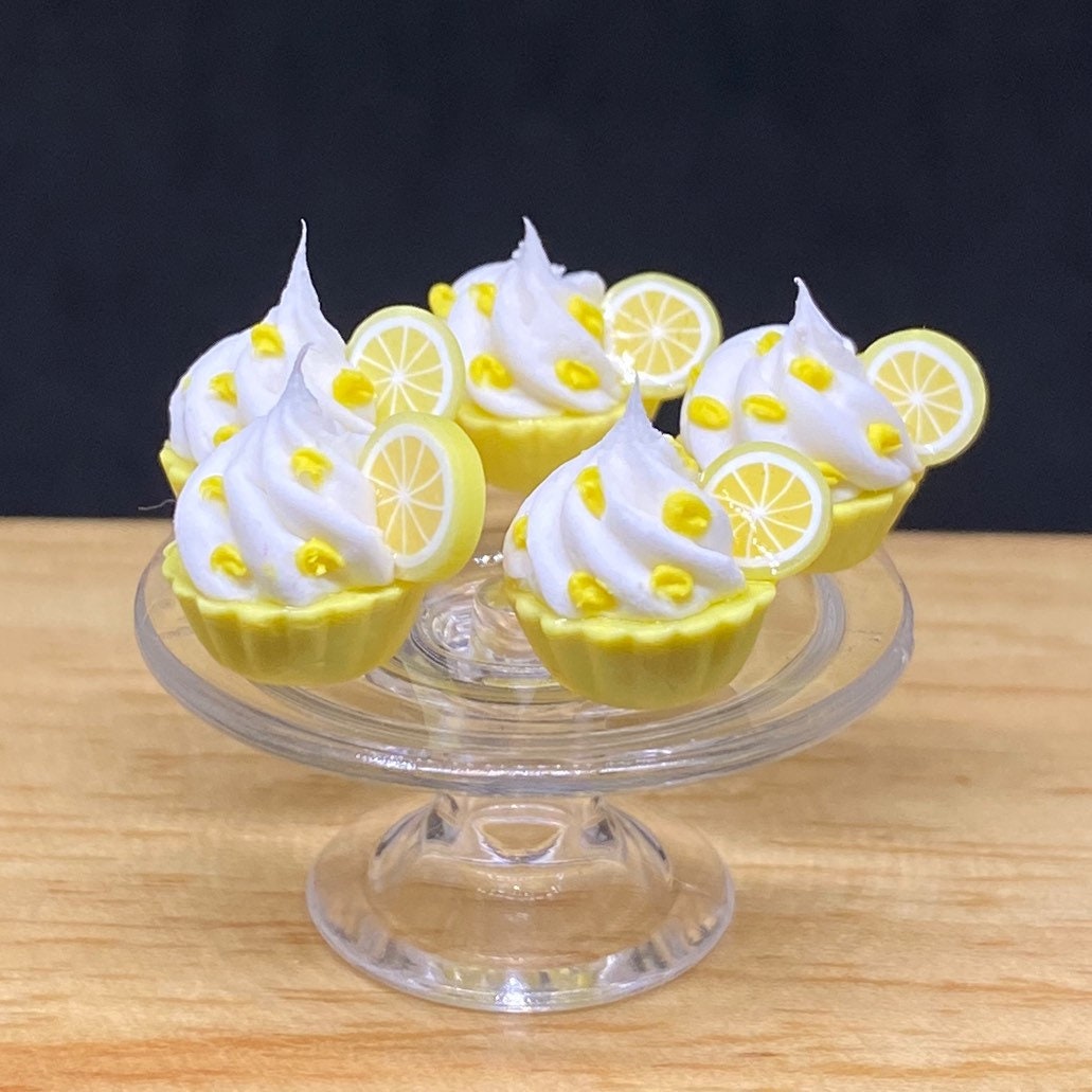 8 Pcs.miniature Lemon Cupcake, Miniature Cake, Miniature Lemon, Miniature Sweet, Miniature Bakery, Miniature Strawberry, Miniature Cakes