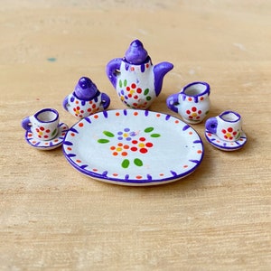 Miniature Tea Set,Miniature Coffee Set,Miniature Chinese Tea Set,Miniature Sweet,Doll House Tea set,Handmade Miniature