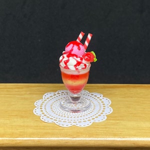 Miniature Ice Cream, Miniature Sweet,Dollhouse Food,Miniature Ice,Ice cream,miniature fruit,Dollhouse Icecream,Fruit Ice cream