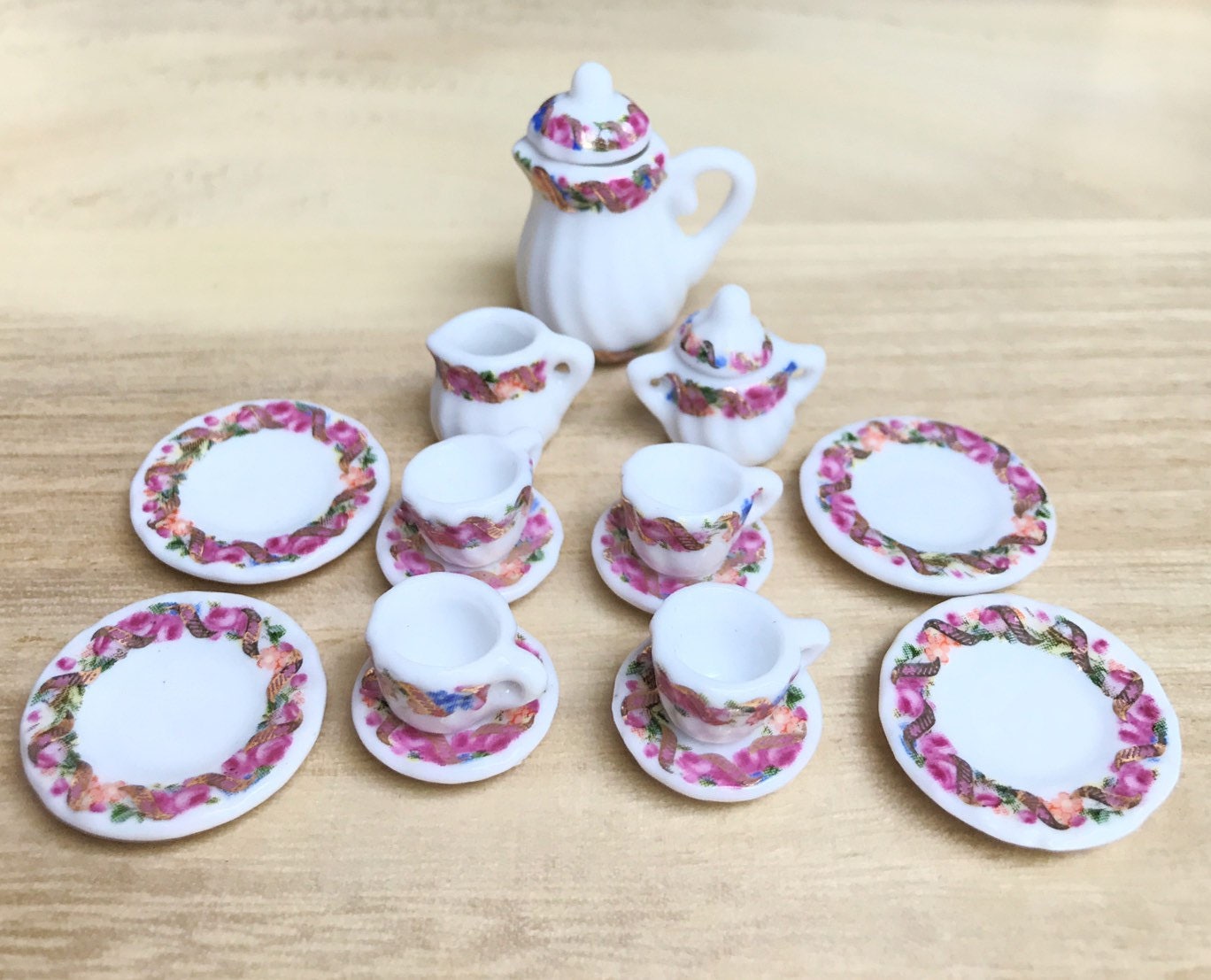 Miniature Tea Set Dollhouse Tea SetMini Tea PotMiniature Etsy