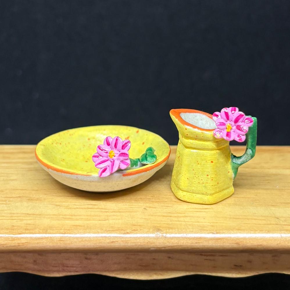 Pattern For Miniature Pitcher Miniature Pitcher and Bowl,miniature Empty Pitchers and Bowl,dollhouse ...