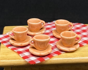 5 Miniature Empty Coffee Cup Set Miniature,Dollhouse Coffee Cup,Miniature Coffee,Dollhouse Coffee,Mini Coffee Cup,Dollhouse DIY