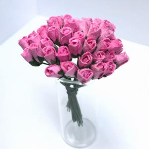 50stk.5 mm.Mini Maulbeerpapier Rose,Miniatur Papier Rose,Puppenhaus Papierblume,Miniatur Rose,Maulbeerpapier,DIY Handwerk