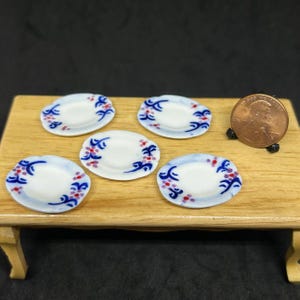 5 Miniature Ceramic Plate,Miniature Food Plate,Dollhouse Plate,Miniature tray,Ceramic Plate,Miniature food accessories,Miniature DIY