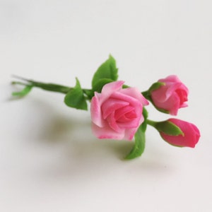 Miniatur Blume,Miniatur rosa Rose,Puppenhaus Blume,Miniaturgarten,Puppenhaus rosa Rose,Blumenstrauß,Mini rose(Code:CFROSE)