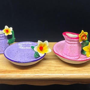 Miniature Pitcher and Bowl,Miniature Empty Pitchers and bowl,Dollhouse Pitcher,Miniature Water Pitcher,Miniature Bowl,Pitchers