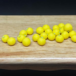 Miniature Lemon, Miniature yellow lime, Miniature vegetables, Handmade Miniature Lime, Small Lemon, ,Dollhouse lemon,VG049