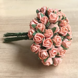 50stk.7 mm.Miniatur Maulbeerpapier Blume,Miniatur Papierblume,Mini Rose Blume,Papierblume,Miniatur Rose,Maulbeerpapier Blume