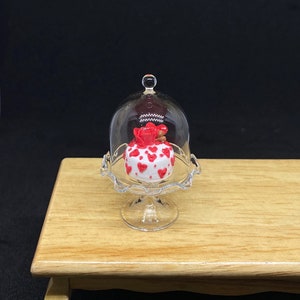 Miniature Glass Tray and Cover,Miniature Real Glass Cover,Miniature Tray,Miniature stand and cover,Mini Tray,Miniature Glass