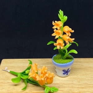 Miniatuurbloem, miniatuur DIY-bloem, poppenhuisbloem, miniatuurtuin, poppenhuisbloem klei, bloem, lelietje-van-dalen