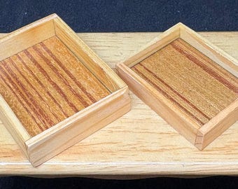 Miniature Wooden Tray,Miniature Tray,Dolls House,Doll and Miniature,Small TrayTray,Wood Tray,Doll House Tray,DIY,Handmade