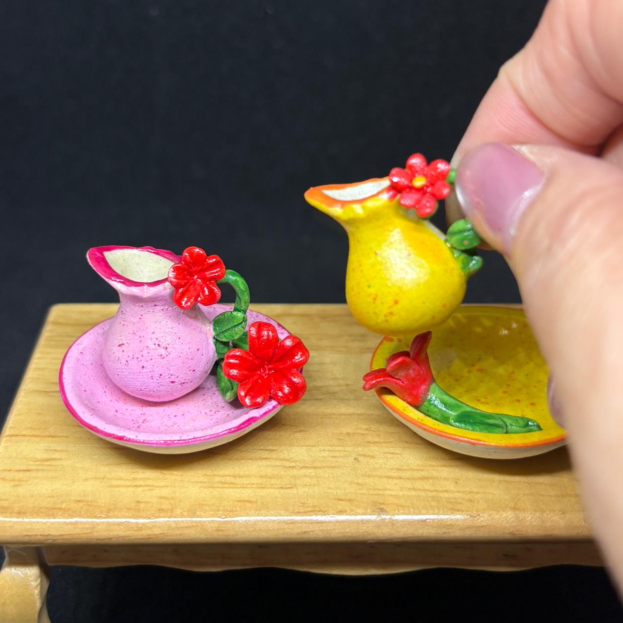 Pattern For Miniature Pitcher Miniature Pitcher and Bowl,miniature Empty Pitchers and Bowl,dollhouse ...