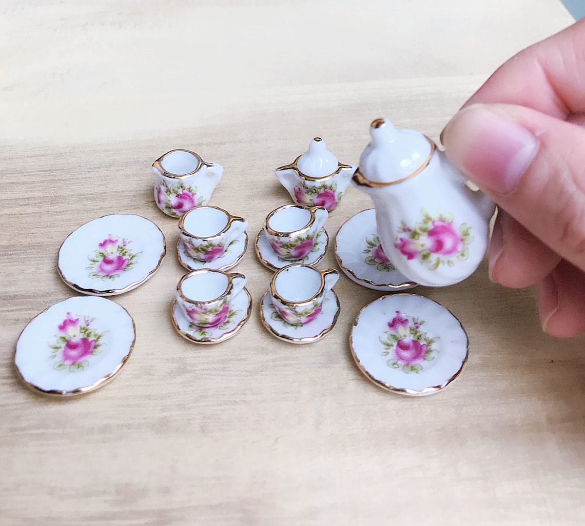 Miniature Tea Set Dollhouse Tea SetMini Tea PotMiniature Etsy