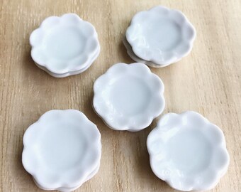 5 pcs.Miniature Plate,Ceramic Plate Miniature,Miniature food Plate,Dollhouse Plate,Small Plate,Dollhouse tray,Miniature tray,DIY